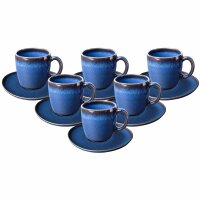 like. by Villeroy & Boch Lave Kaffeetasse mit Untertasse 190 ml 6er Set - Bleu