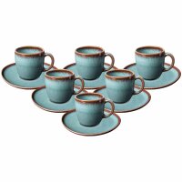 like. by Villeroy & Boch Lave Kaffeetasse mit Untertasse 190 ml 6er Set - Glacé