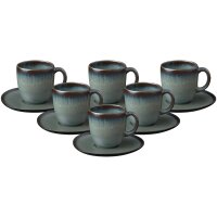 like. by Villeroy & Boch Lave Kaffeetasse mit Untertasse 190 ml 6er Set - Gris