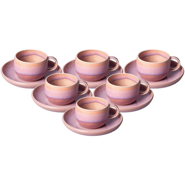 like. by Villeroy & Boch Perlemor Coral Kaffeetasse mit Untertasse 190 ml 6er Set