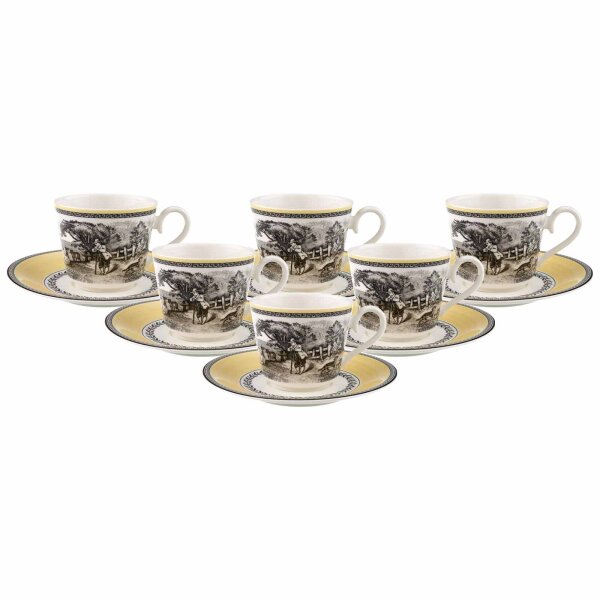 Villeroy & Boch Audun Ferme Frühstückstasse mit Untertasse 270 ml 6er Set