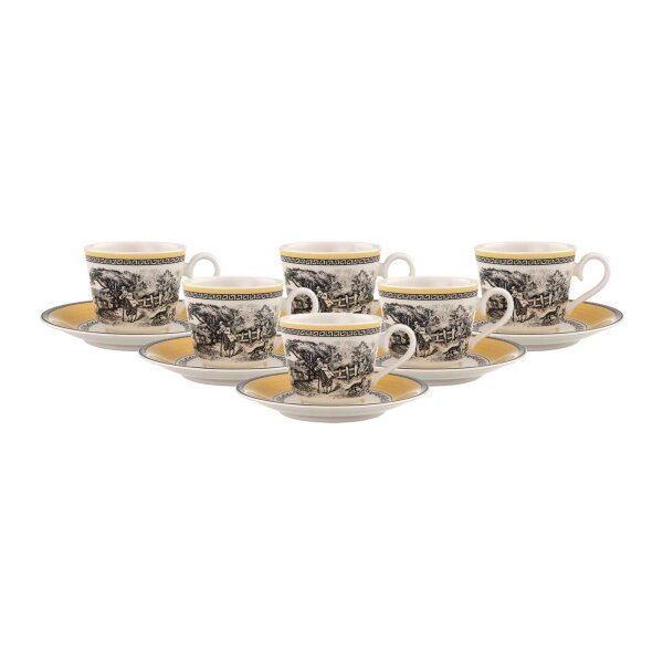 Villeroy & Boch Audun Ferme Espressotasse mit Untertasse 80 ml 6er Set