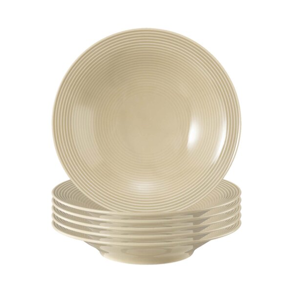 Seltmann Weiden Beat Color Glaze Suppenteller ø 22,5 cm 6er Set - Sandbeige