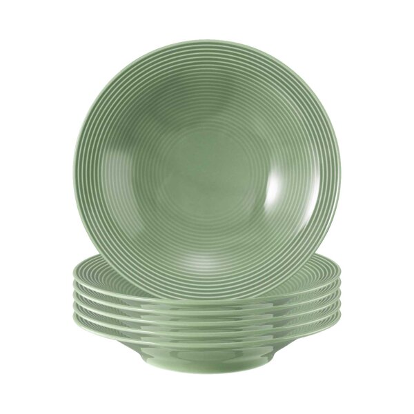 Seltmann Weiden Beat Color Glaze Suppenteller ø 22,5 cm 6er Set - Salbeigrün