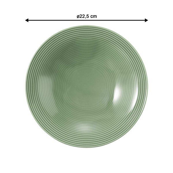 Seltmann Weiden Beat Color Glaze Suppenteller ø 22,5 cm 6er Set - Salbeigrün