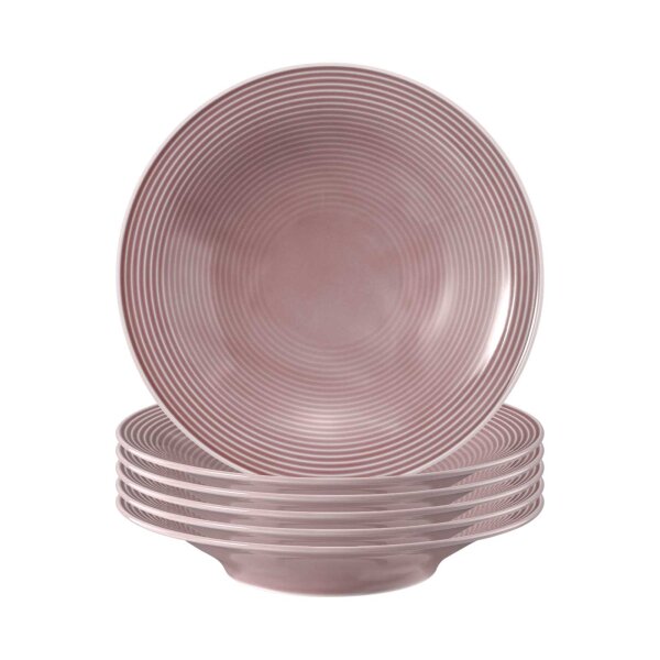 Seltmann Weiden Beat Color Glaze Suppenteller ø 22,5 cm 6er Set - Altrosa