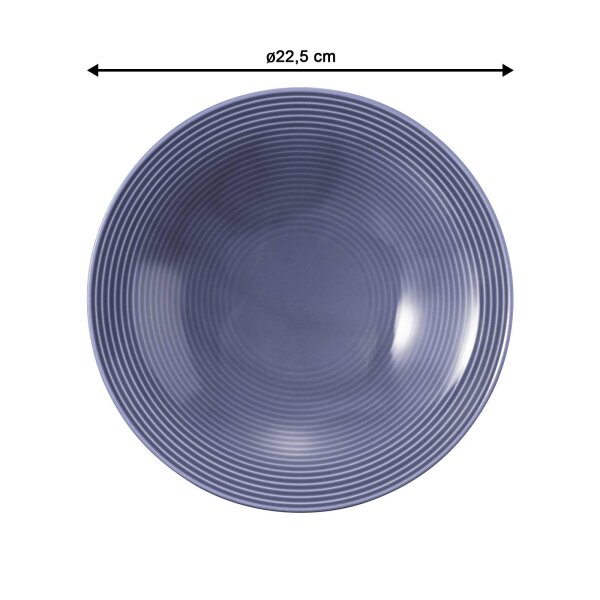 Seltmann Weiden Beat Color Glaze Suppenteller ø 22,5 cm 6er Set - Fliederblau