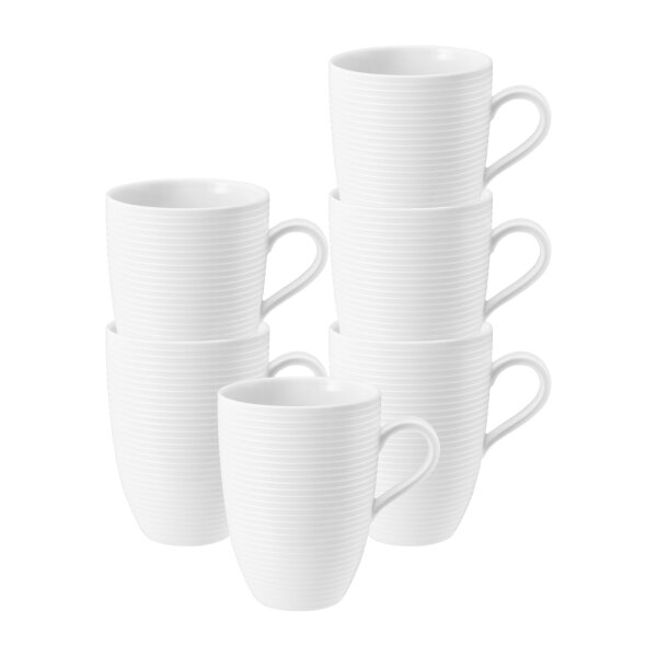 Seltmann Weiden Beat Color Glaze Kaffeebecher 350 ml 6er Set - Weiß