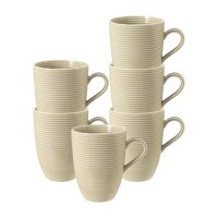 Seltmann Weiden Beat Color Glaze Kaffeebecher 350 ml 6er Set - Sandbeige
