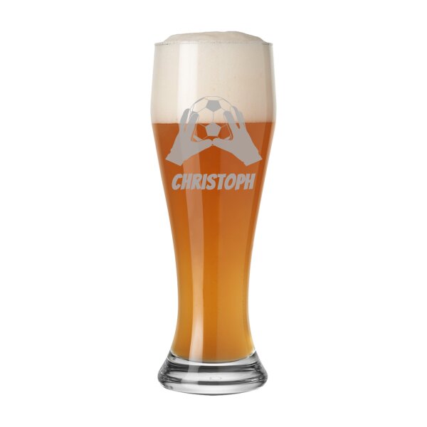 Weizenglas Weißbierglas 0,5 Liter - Torwarthandschuhe