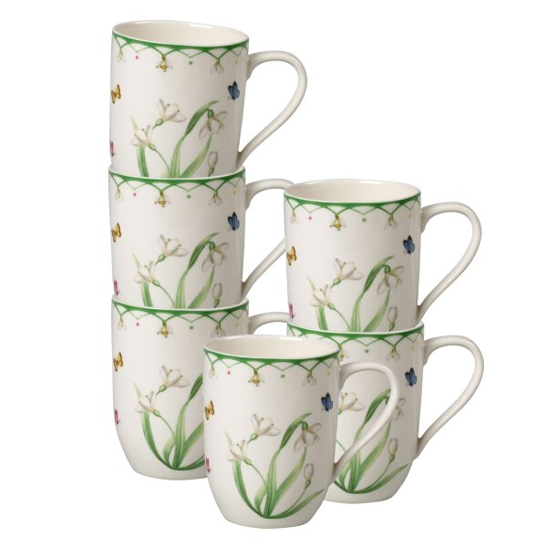 Villeroy & Boch Colourful Spring Becher mit Henkel 340 ml 6er Set