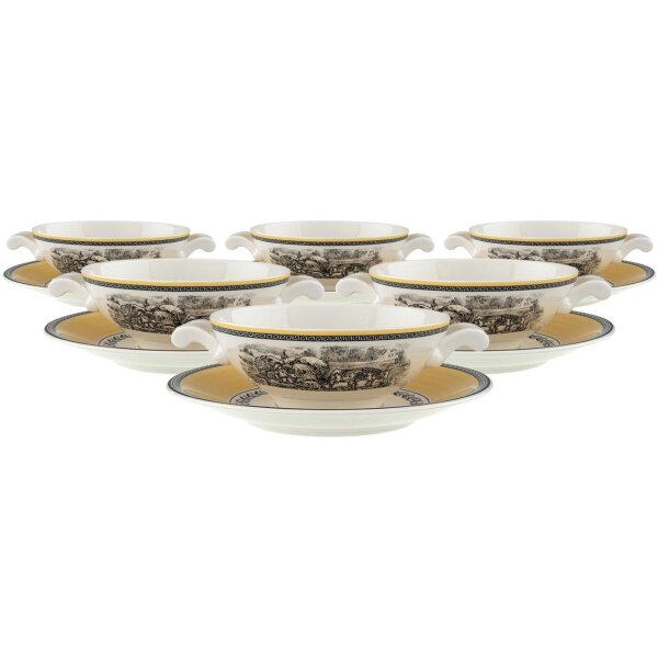 Villeroy & Boch Audun Ferme Suppentasse mit Untertasse 400 ml 6er Set