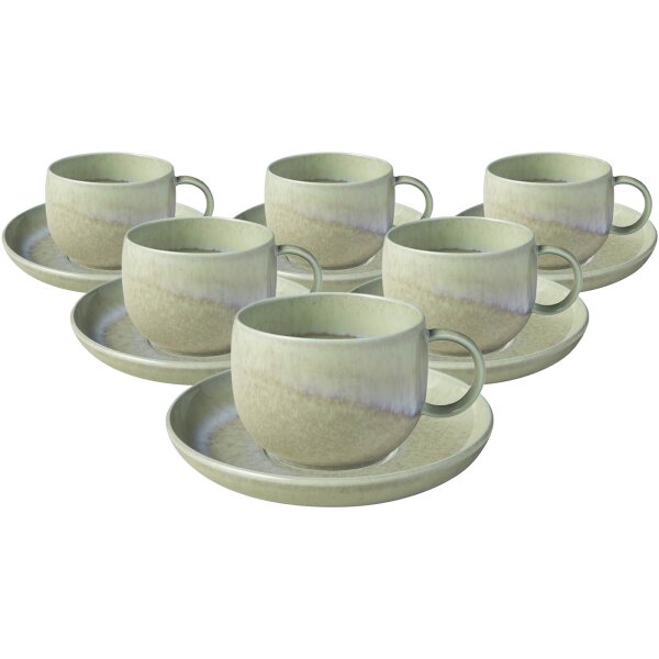 like. by Villeroy & Boch Perlemor Alga Espressotasse mit Untertasse 60 ml 6er Set