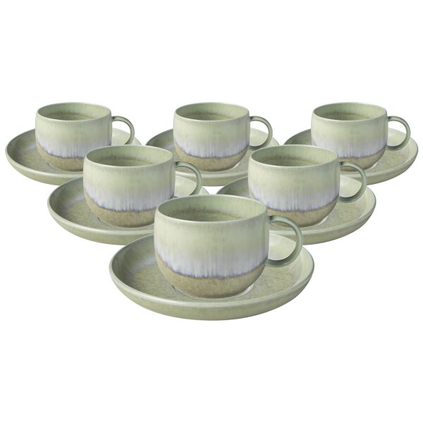 like. by Villeroy & Boch Perlemor Alga Kaffeetasse mit Untertasse 190 ml 6er Set