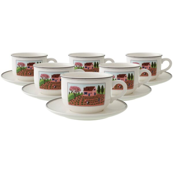 Villeroy & Boch Design Naif Teetasse mit Untertasse 250 ml 6er Set