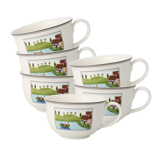 Villeroy & Boch Charm & Breakfast Design Naif Café au lait Obertasse 500 ml 6er Set