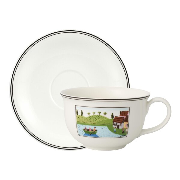 Villeroy & Boch Charm & Breakfast Design Naif Café au lait Tasse mit Untertasse 500 ml