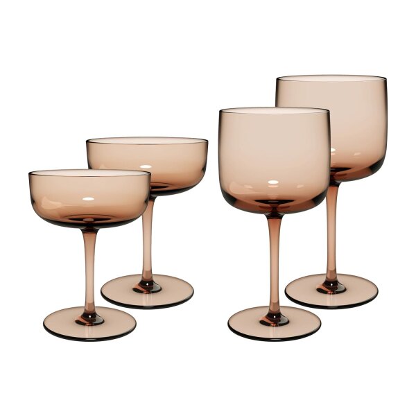 like. by Villeroy & Boch Like Glass Wein- und Sektgläser Set 4-teilig - Clay