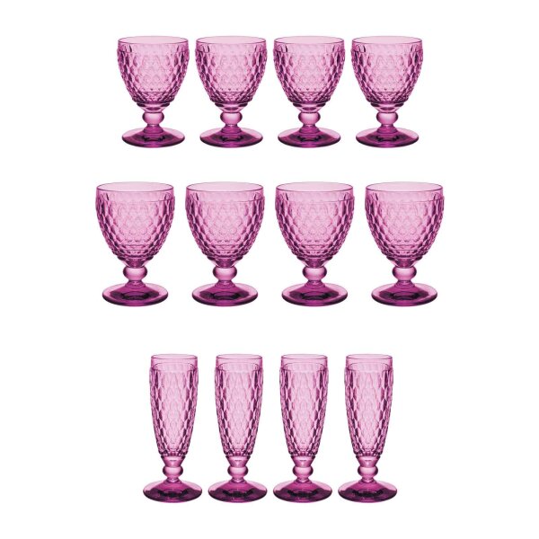 Villeroy & Boch Boston Coloured Weißwein- & Sektgläser Set 12er Set - berry