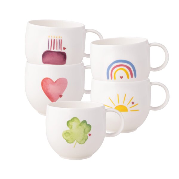 Villeroy & Boch With Love Henkelbecher 290 ml 5er Set