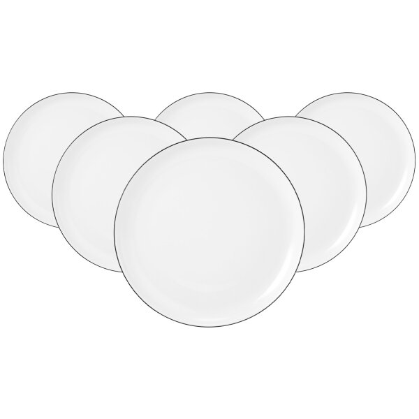 Seltmann Weiden Lido Black Line Frühstücksteller ø 20 cm 6er Set