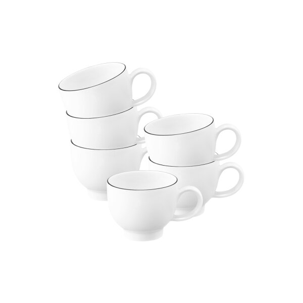 Seltmann Weiden Lido Black Line Espressotasse 90 ml 6er Set
