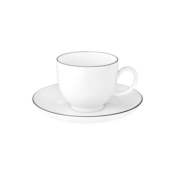 Seltmann Weiden Lido Black Line Kaffeetasse mit Untertasse 220 ml
