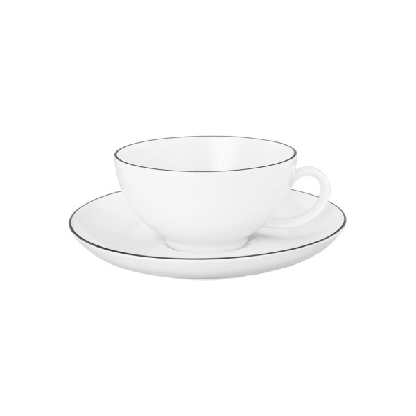 Seltmann Weiden Lido Black Line Teetasse mit Untertasse 200 ml