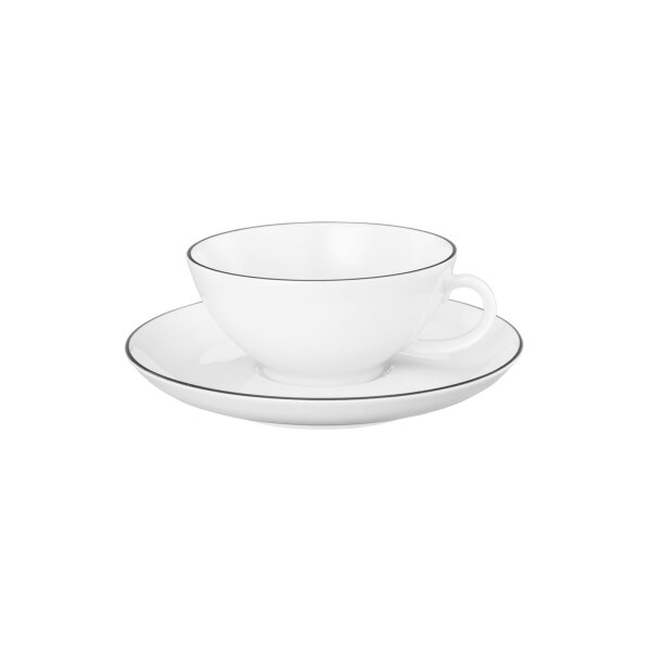 Seltmann Weiden Lido Black Line Teetasse mit Untertasse 140 ml