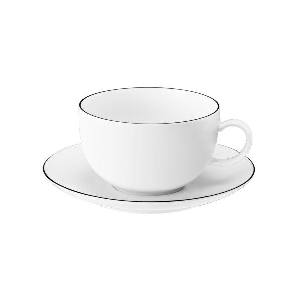 Seltmann Weiden Lido Black Line Milchkaffeetasse mit Untertasse 350 ml