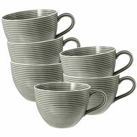 Seltmann Weiden Beat Color Glaze Milchkaffeetasse 0,35 l 6er Set - Perlgrau