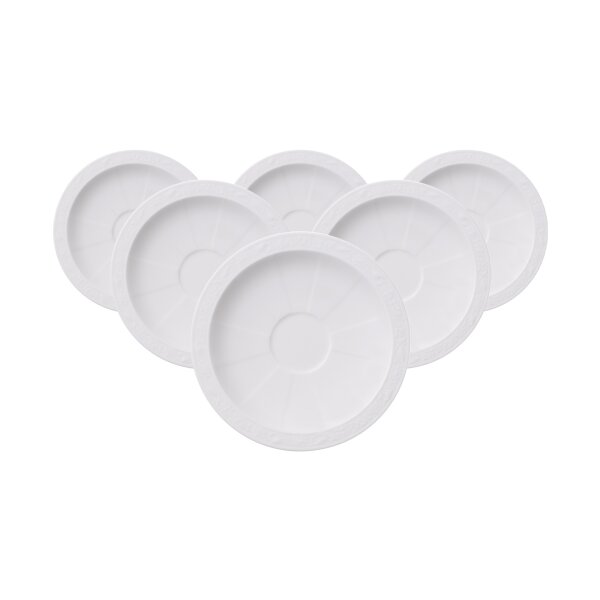 Villeroy & Boch White Pearl Espressountertasse ø 13 cm 6er Set