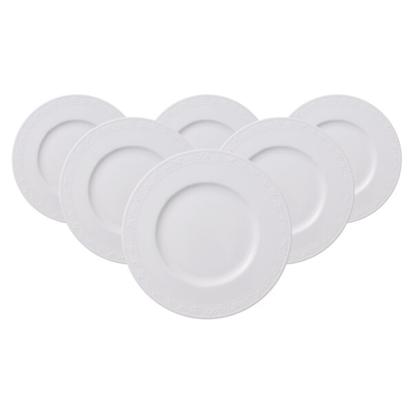 Villeroy & Boch White Pearl Brotteller ø 18 cm 6er Set