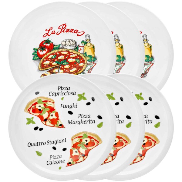 Van Well Pizzateller ø 30,5 cm Napoli & Margherita 6er Set