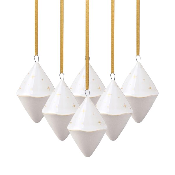 like. by Villeroy & Boch Winter Glow Ornament Doppelkegel 6er Set