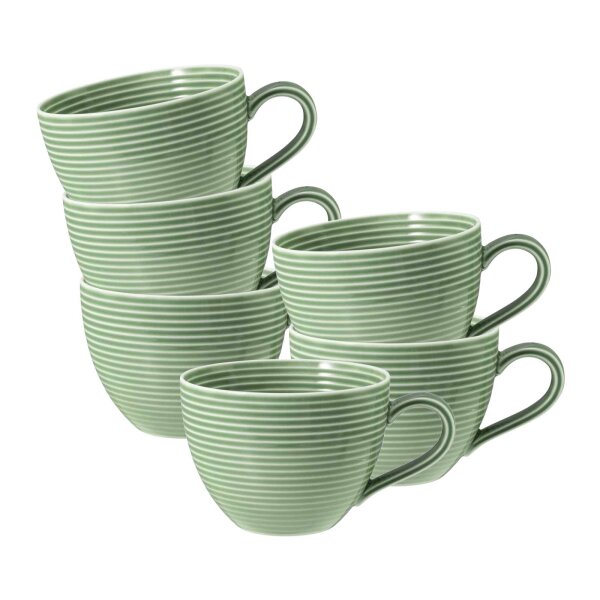 Seltmann Weiden Beat Color Glaze Kaffeetasse 0,26 l 6er Set - Salbeigrün