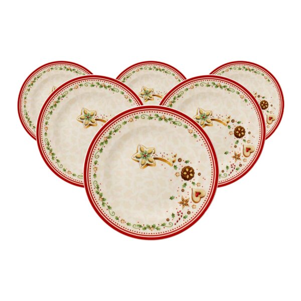Villeroy & Boch Winter Bakery Delight Frühstücksteller Sternschnuppe ø 21,5 cm 6er Set