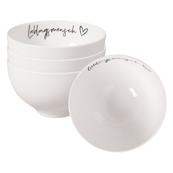 Villeroy & Boch Statement Bol Lieblingsmensch ø 13,8 cm 4er Set