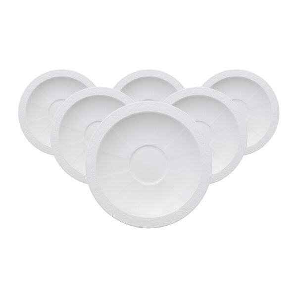 Villeroy & Boch White Pearl Suppenuntertasse ø 18,5 cm 6er Set