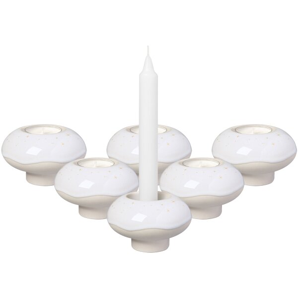 like. by Villeroy & Boch Winter Glow Kerzenhalter Donut ø 9,1 cm 6er Set