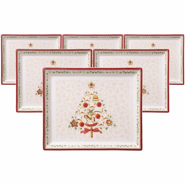 Villeroy & Boch Winter Bakery Delight Gebäckplatte 27 x 23 cm 6er Set
