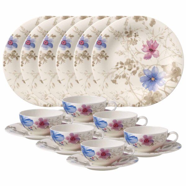 Villeroy & Boch Mariefleur Gris Basic Teeservice 18 tlg.