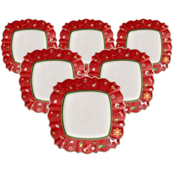 Villeroy & Boch Toys Delight Speiseteller 28 x 28 cm 6er Set Rot