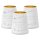 Teelichthalter weiß-gold 3er Set Weihnachtsmotiv