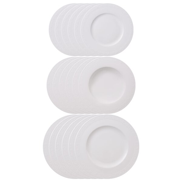 Villeroy & Boch White Pearl Teller-Set 18-teilig