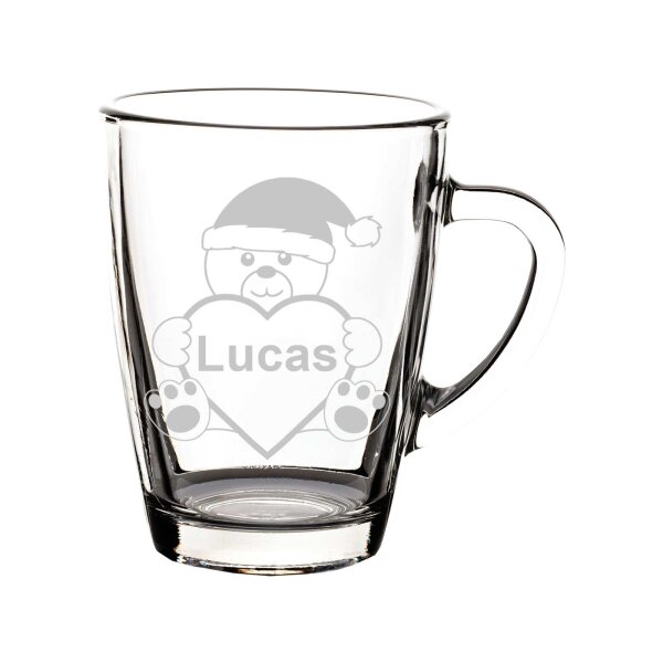 Glasbecher Kaffeebecher 300 ml - Plüschbär - 1 Stück