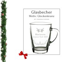 Gravur Glasbecher Kaffeebecher 300 ml - Glockenkranz - 1...