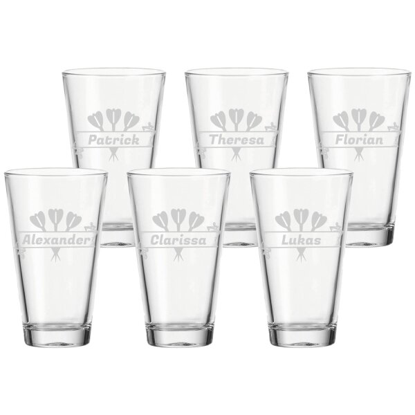 Trinkglas CIAO 300 ml Dartpfeile 6er Set