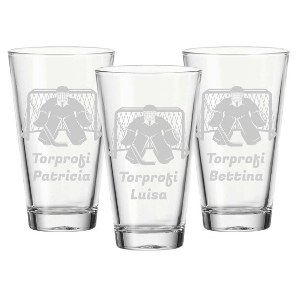 Trinkglas CIAO 300 ml Eishockey Torwart 3er Set