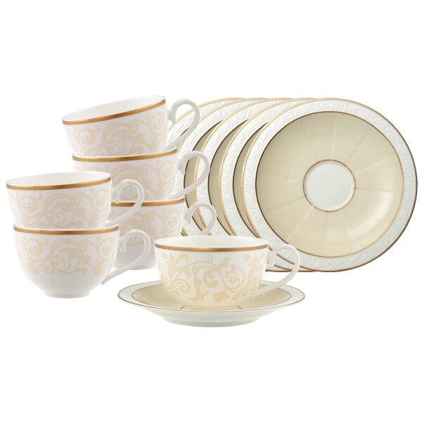 Villeroy & Boch Ivoire Kaffee-/Teetasse mit Untertasse 120 ml 6er Set